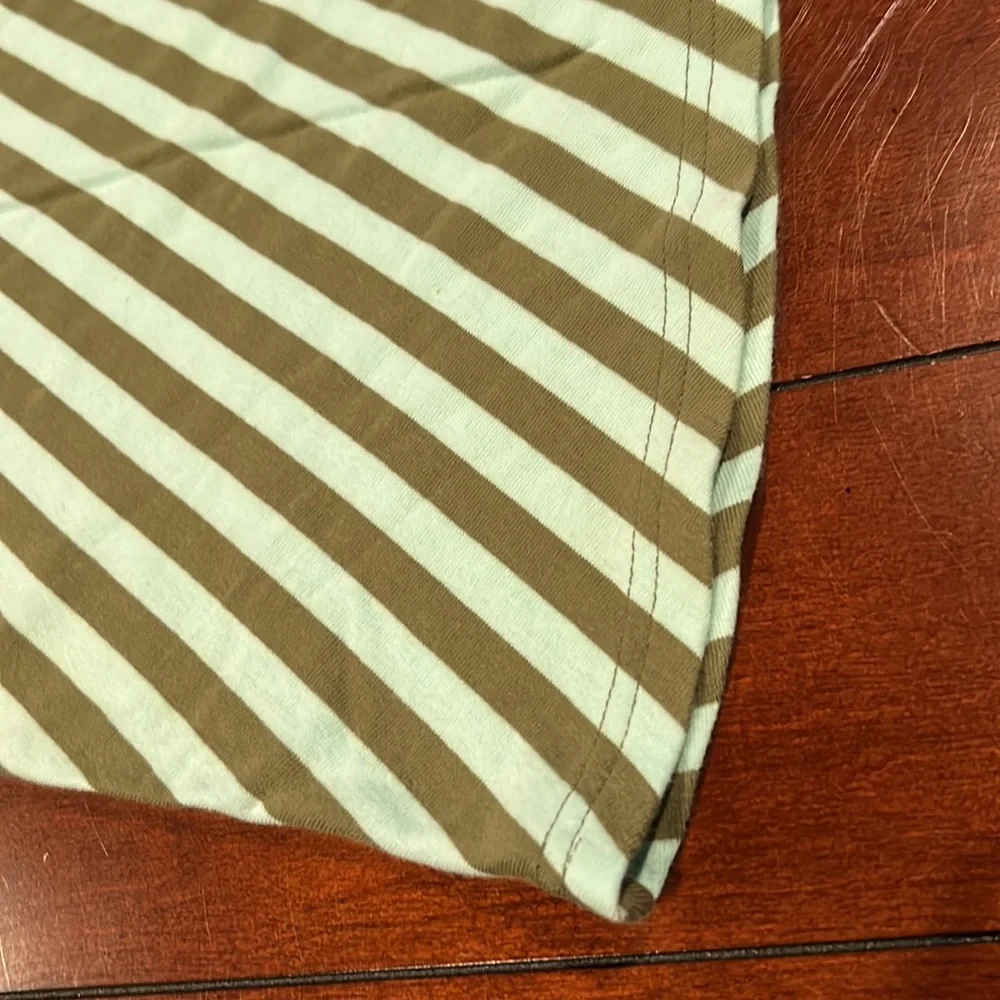 Gymboree Beach Shack Striped One Shoulder Dress Aqua Olive Size 10